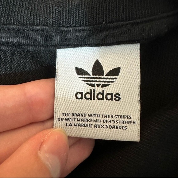 Adidas Originals Women's Oversized Black Pullover Hoodie Embroidered Sleeves - Picture 12 of 16